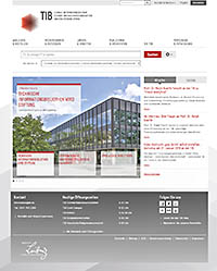 Screenshot der Startseite des neuen TIB-Portals
